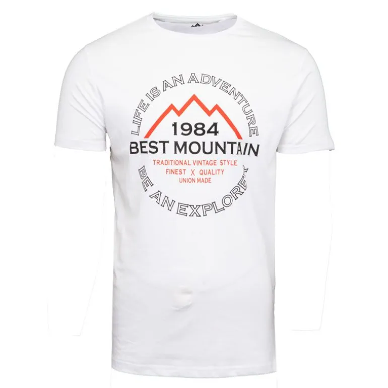Tee shirt coton basique imprimé textuel Homme BEST MOUNTAIN