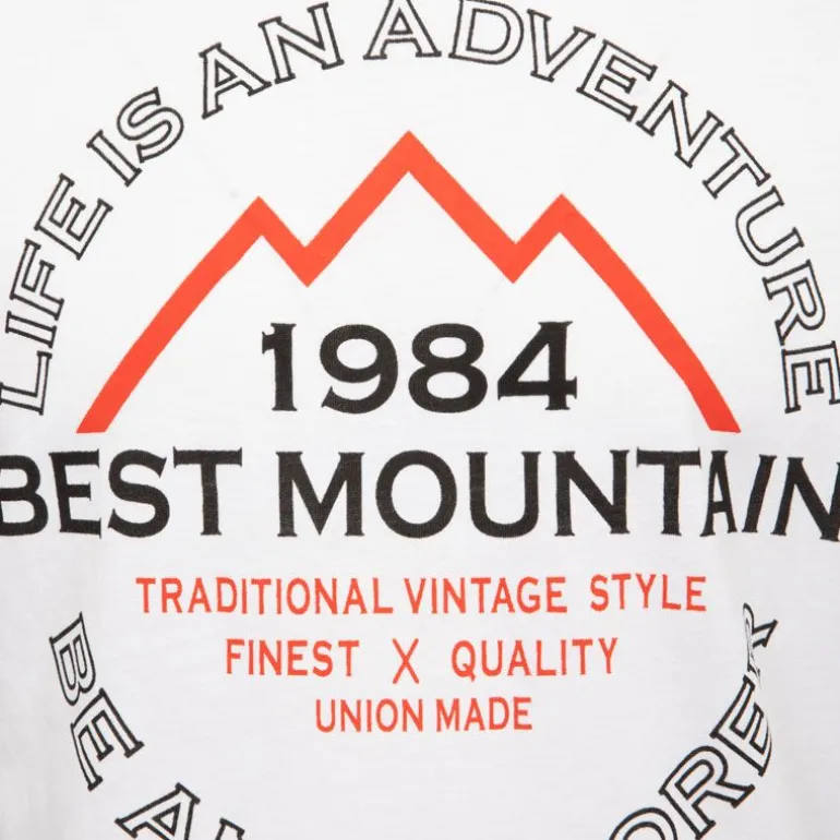 Tee shirt coton basique imprimé textuel Homme BEST MOUNTAIN