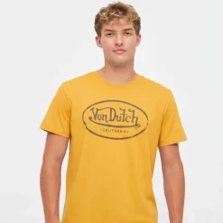 Tee shirt coton chiné imprimé logo Homme VON DUTCH