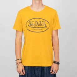 Tee shirt coton chiné imprimé logo Homme VON DUTCH