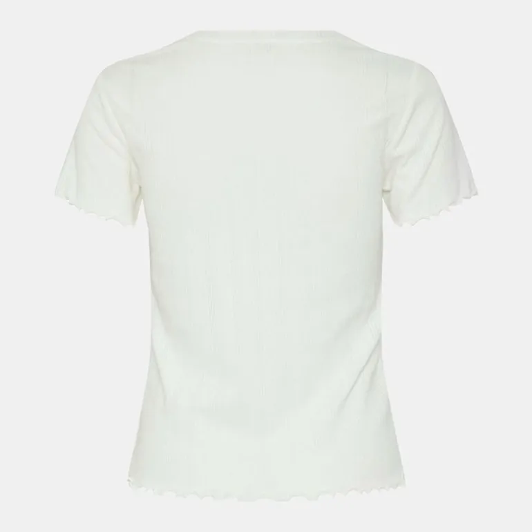 Tee shirt coton col rond manches courtes Femme PIECES