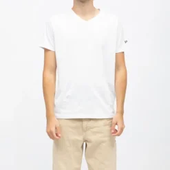 Tee shirt coton col v basique uni Homme SCHOTT