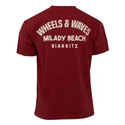 Tee shirt coton imprimé dos textuel Homme WHEELS AND WAVES