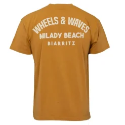 Tee shirt coton imprimé dos textuel Homme WHEELS AND WAVES