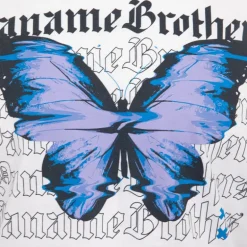 Tee shirt coton imprimé papillon glitch avec textes Homme PANAME BROTHERS