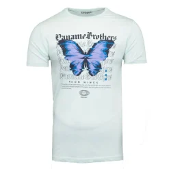 Tee shirt coton imprimé papillon glitch avec textes Homme PANAME BROTHERS