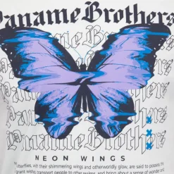 Tee shirt coton imprimé papillon glitch avec textes Homme PANAME BROTHERS