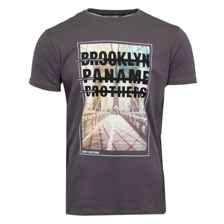 Tee shirt coton imprimé pont de Brooklyn Homme PANAME BROTHERS