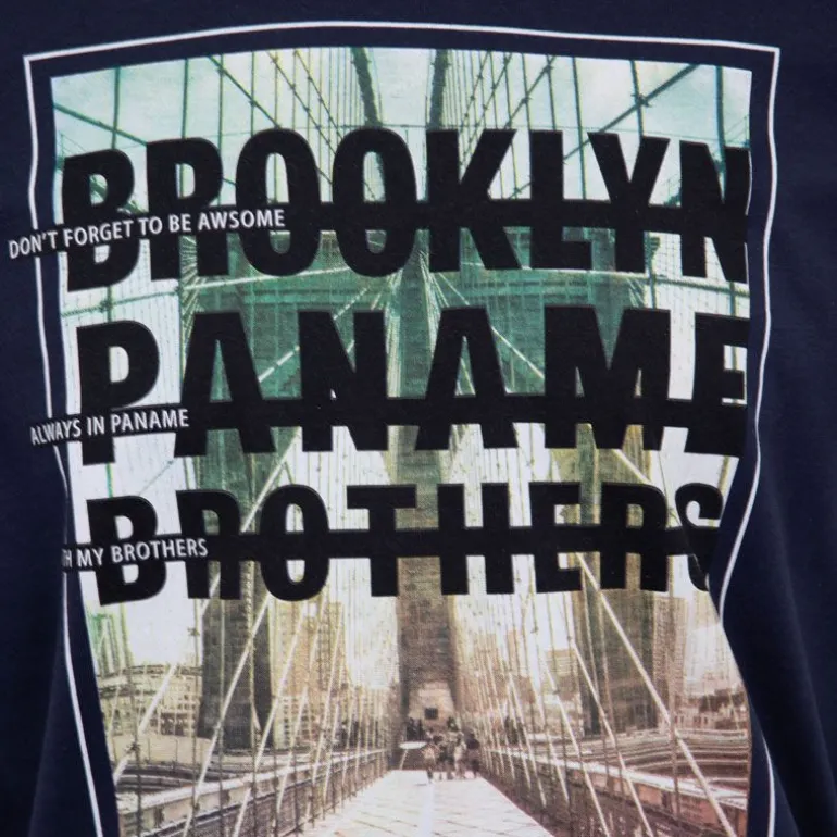 Tee shirt coton imprimé pont de Brooklyn Homme PANAME BROTHERS