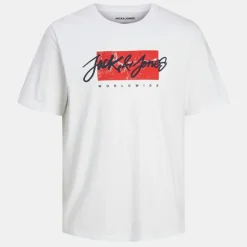 Tee shirt coton tiley imprimé logo col ras de cou Homme JACK & JONES