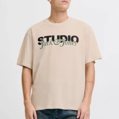 Tee shirt coton yuki col ras de cou manches courtes Homme JACK & JONES