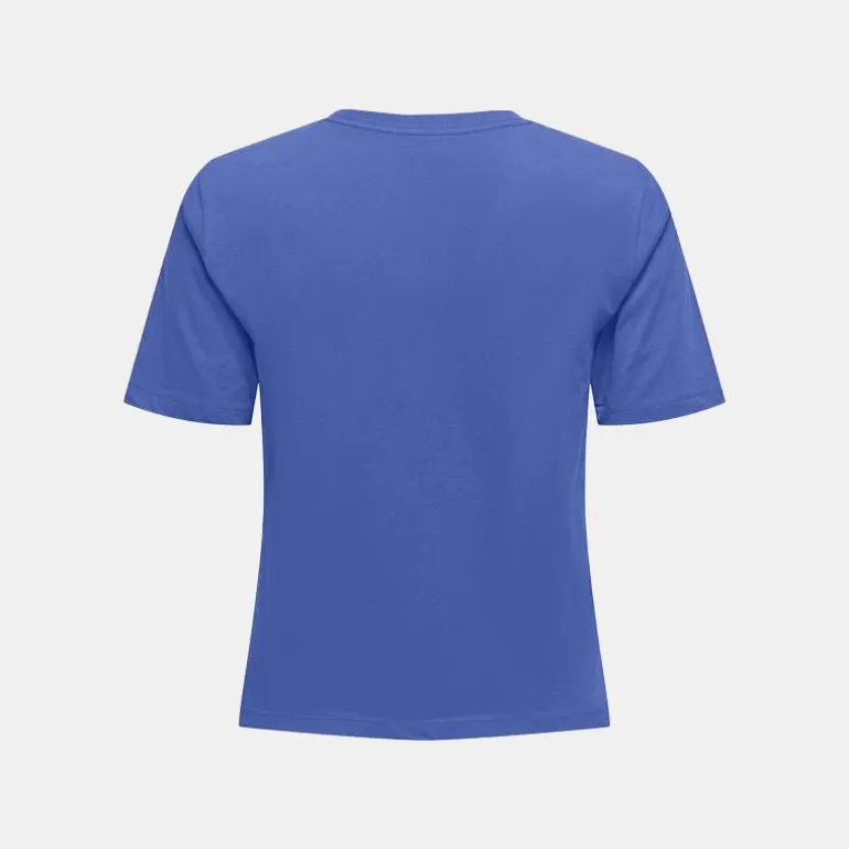 Tee shirt court coton rex col rond Femme JDY