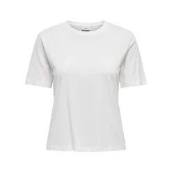 Tee shirt court coton rex col rond Femme JDY