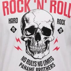 Tee shirt crane de squelette coton Rock 'N' Roll Homme PANAME BROTHERS
