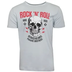 Tee shirt crane de squelette coton Rock 'N' Roll Homme PANAME BROTHERS