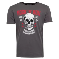 Tee shirt crane de squelette coton Rock 'N' Roll Homme PANAME BROTHERS