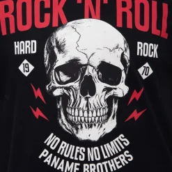 Tee shirt crane de squelette coton Rock 'N' Roll Homme PANAME BROTHERS