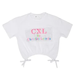 Tee shirt crop top avec noeuds Enfant CXL BY CHRISTIAN LACROIX