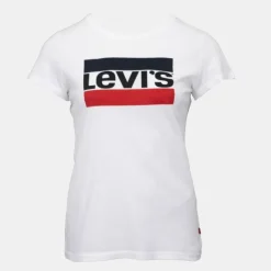 Tee shirt grand logo bleu rouge coton Femme LEVI'S