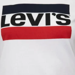 Tee shirt grand logo bleu rouge coton Femme LEVI'S