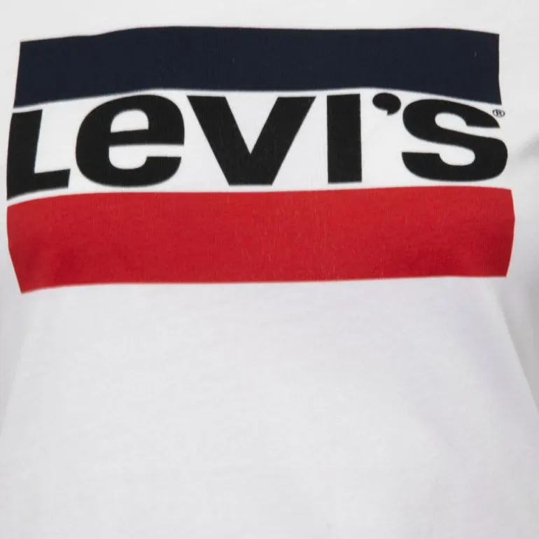Tee shirt grand logo bleu rouge coton Femme LEVI'S