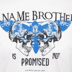 Tee shirt illustration têtes de mort et papillon en coton Homme PANAME BROTHERS