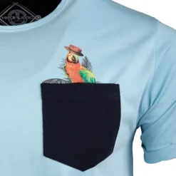 Tee shirt imprimé perroquet magenta Homme BLAGGIO