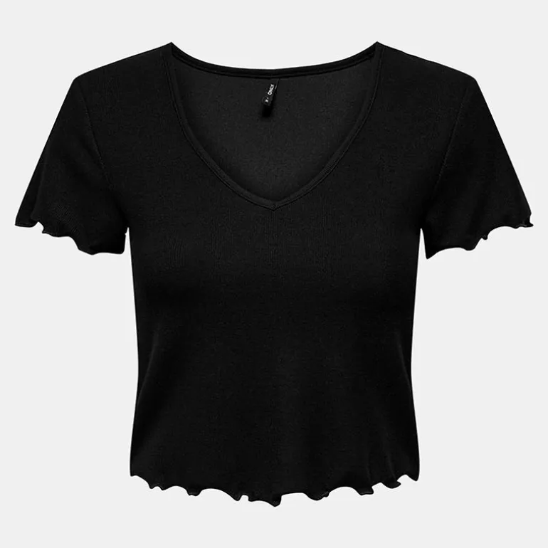 Tee shirt kika crop top col v Femme ONLY