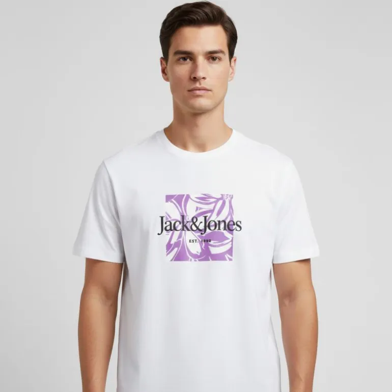 Tee shirt La fayette imprimé forme plantes Homme JACK & JONES
