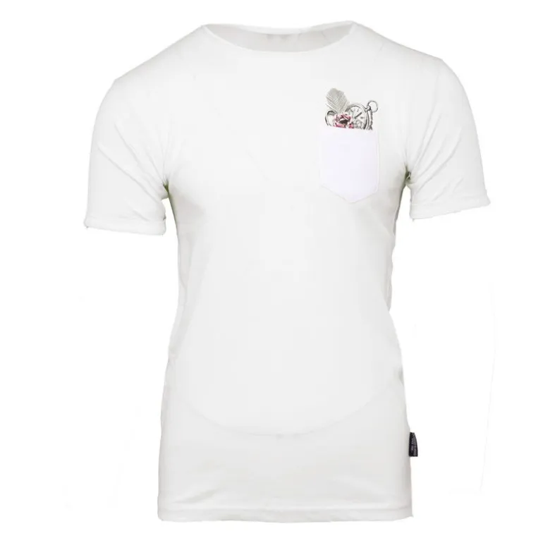 Tee shirt maddy avec poche colorée imprimé rose Homme BLAGGIO