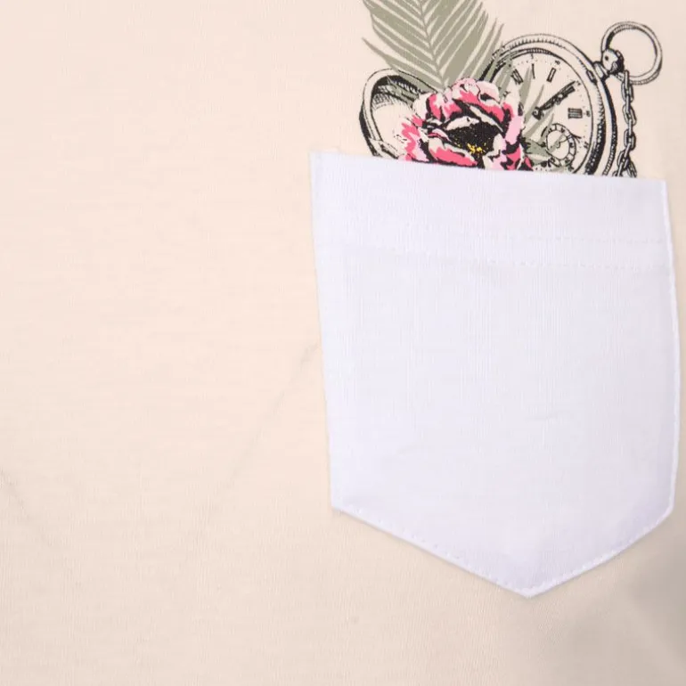 Tee shirt maddy avec poche colorée imprimé rose Homme BLAGGIO