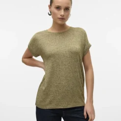 Tee shirt maille chiné Brianna manches retroussées Femme VERO MODA