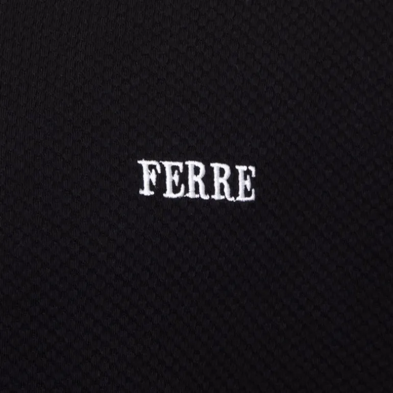 Tee shirt manches courtes col V texturé avec logo Homme GIANFRANCO FERRE