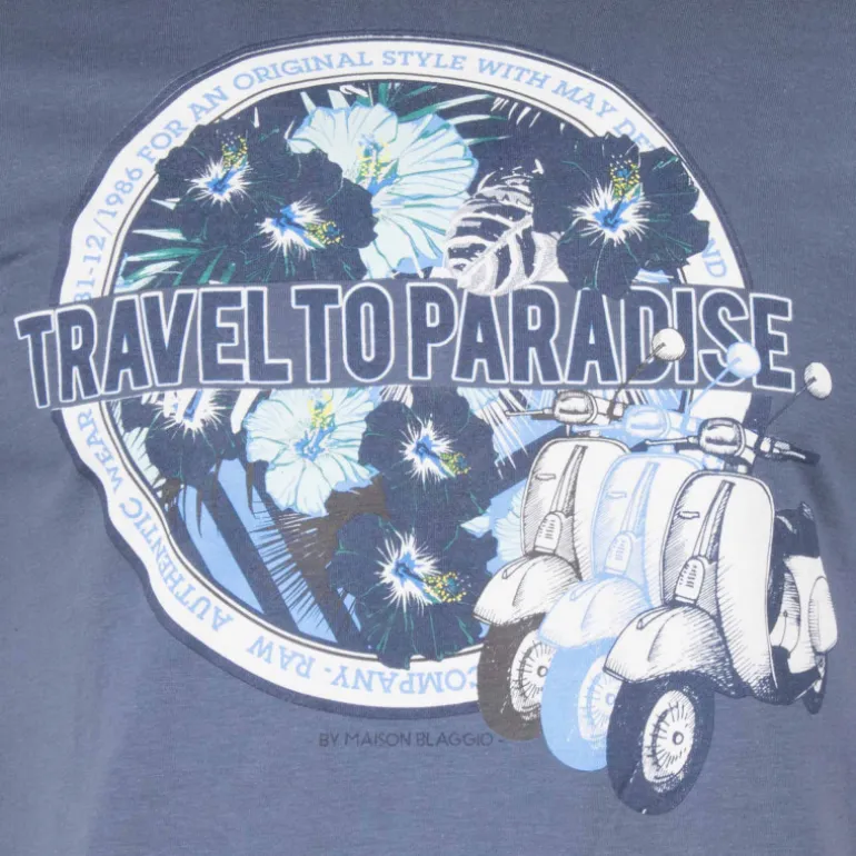 Tee shirt manches courtes imprime coton doux Paradise margot assor 24 Homme BLAGGIO