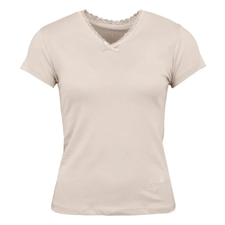 Tee shirt manches courtes col V dentelles lona Femme LULU CASTAGNETTE
