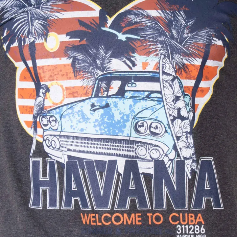 Tee shirt manches courtes imprime coton doux Cuba molly assor 24 Homme BLAGGIO