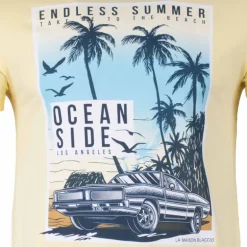 Tee shirt manches courtes imprime coton doux Los Angeles mao assor 24 Homme BLAGGIO