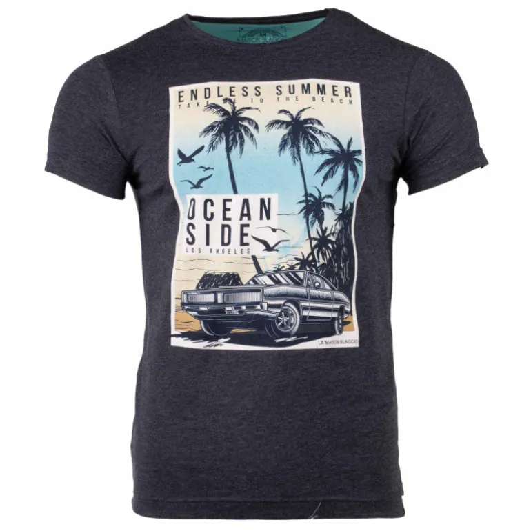 Tee shirt manches courtes imprime coton doux Los Angeles mao assor 24 Homme BLAGGIO