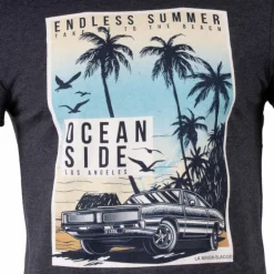 Tee shirt manches courtes imprime coton doux Los Angeles mao assor 24 Homme BLAGGIO