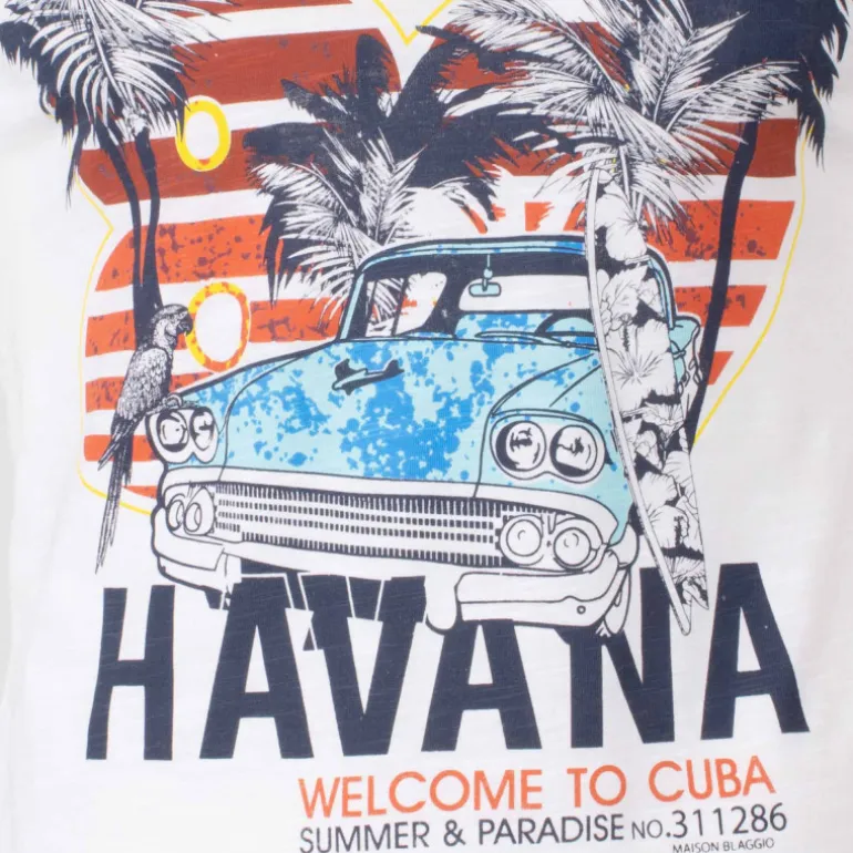 Tee shirt manches courtes imprime coton doux Cuba molly assor 24 Homme BLAGGIO