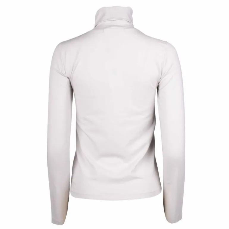 Tee shirt manches longues col roulé logo 95% coton Femme CALVIN KLEIN