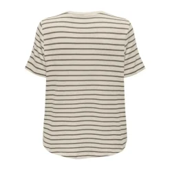 Tee shirt Manu rayé col v maille Femme ONLY