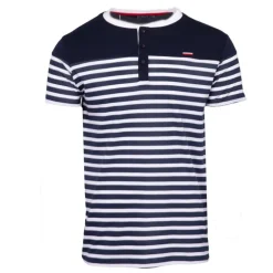 Tee shirt murphy marinière avec col boutonné Homme BLAGGIO