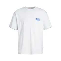 Tee shirt mykonos blanc imprimé perroquet coton Homme JACK & JONES