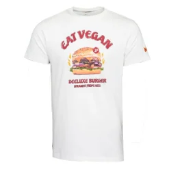 Tee shirt natural burger Eat Vegan Homme DEELUXE 74