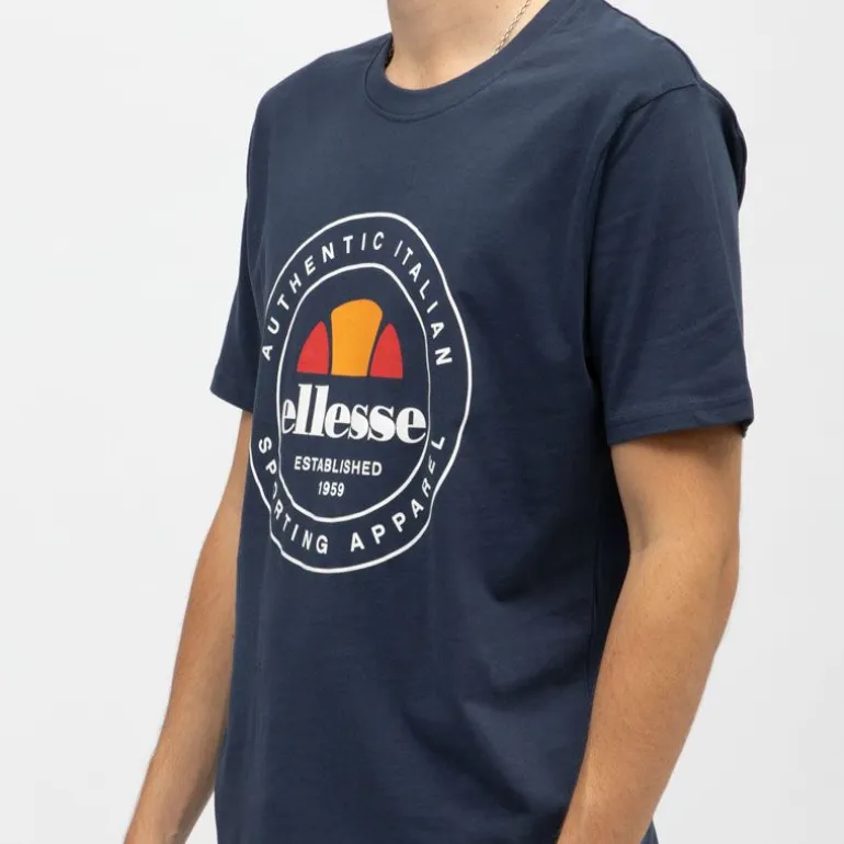 Tee shirt navy coton avec grand logo Homme ELLESSE