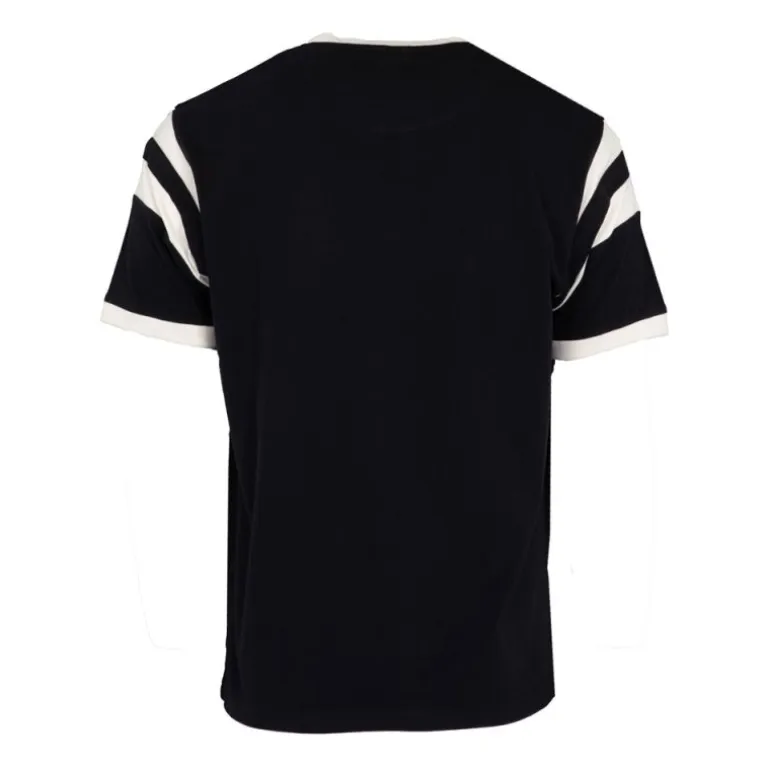 Tee shirt noir jersey empiècements blanches Homme WHEELS AND WAVES