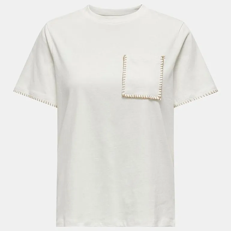 Tee shirt poche avant karen avec surpiques Femme ONLY