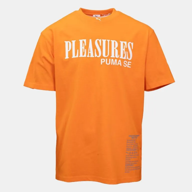 Tee shirt ras de cou Puma x Pleasures orange coton Homme PUMA