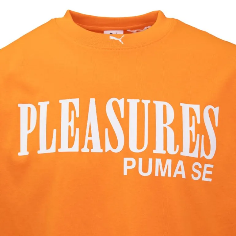 Tee shirt ras de cou Puma x Pleasures orange coton Homme PUMA